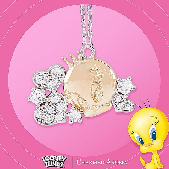 Tweety Bird Heart Necklace, Looney Tunes × Charmed Aroma - Picture 1 of 2
